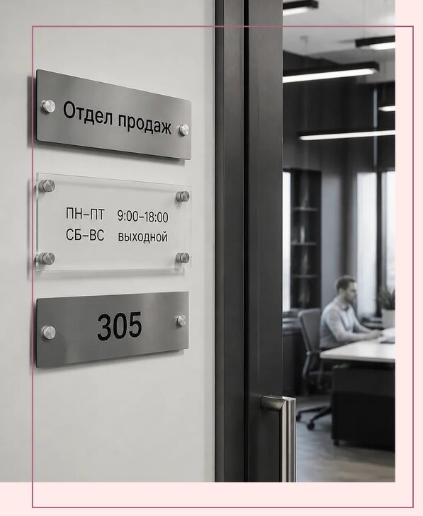 Офисные таблички на дверь в Куйбышеве по цене от 5081 р. | Аванза-Кбш